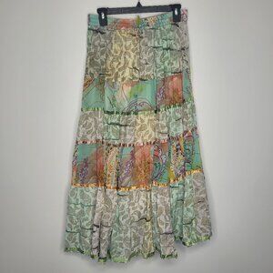 Anu pastel fairy grunge tired pull on maxi whimsy boho skirt size large